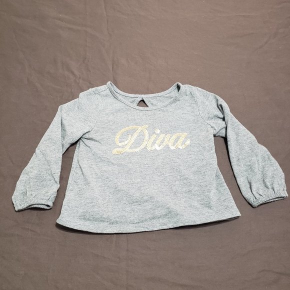 Long Sleeve Blouse Sequin Diva Design The Children's Place Size 12-18 Months - Picture 1 of 5